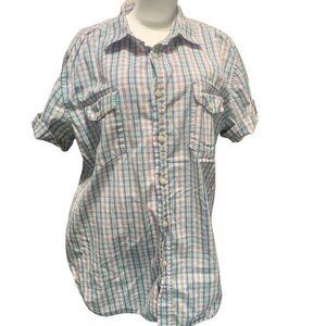 VURT men's size XL colorful plaid button down shirt